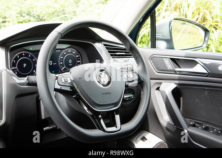 Hongkong, China, 15.August 2018: Volkswagen Tiguan 2018 Rad 15.August 2018 in Hongkong. Stockfoto