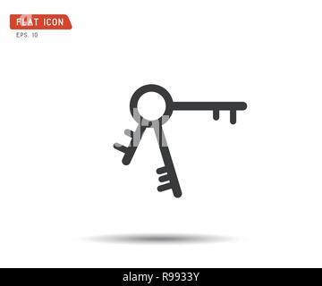 Key Symbol flach, Logo im klassischen Stil, Vektor, Abbildung Stock Vektor