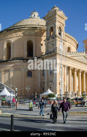 MOSTA, MALTA ,15 DEZEMBER 2018 - Mosta Dom (Kirche St. Maria) Die Pfarrkirche von Annahme Stockfoto