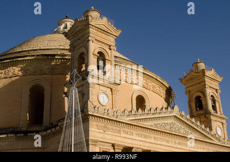 MOSTA, MALTA ,15 DEZEMBER 2018 - Mosta Dom (Kirche St. Maria) Die Pfarrkirche von Annahme Stockfoto