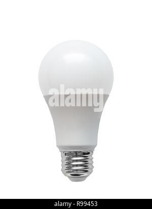 Energieeffiziente Light Emitting Diode, LED-Glühbirne auf weißem Hintergrund. Stockfoto