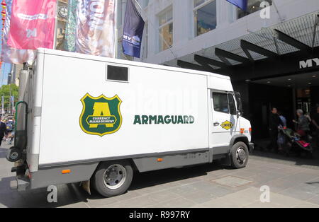 Armaguard Fahrzeug in Melbourne, Australien. Armaguard ist für den Transport von Wertgegenständen verwendet werden große Mengen von Geld. Stockfoto