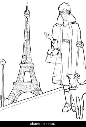 Mode Mädchen mit Hunden Stockfoto