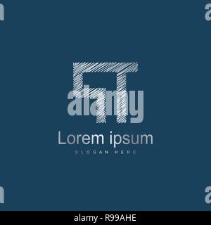 Initial PT Logo Vorlage Vektor Design. Silber schreiben Logo Stock Vektor