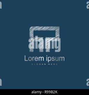 Initial RP Logo Vorlage Vektor Design. Silber schreiben Logo Stock Vektor