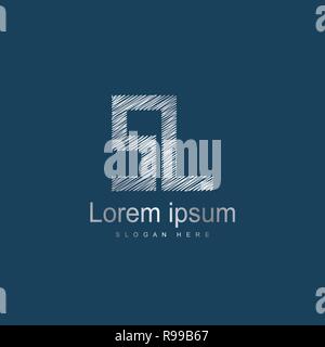 Anfangsbuchstaben SL Logo Vorlage Vektor Design. Silber schreiben Logo Stock Vektor