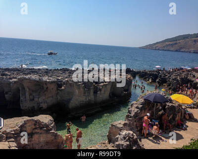 Spaß am Meer in Tricase, Apulien - Italien Stockfoto