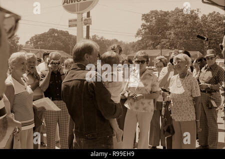 Jimmy Carter macht eine Kampagne stop in seiner Heimatstadt der Plains, Georgia. 1976 Sept. 10. Stockfoto