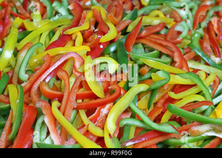 In Scheiben geschnitten 3 Farbe "Capsicum" Stockfoto
