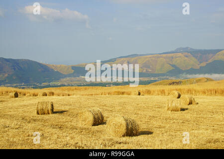 Haystack in Aso, Präfektur Kumamoto, Japan Stockfoto