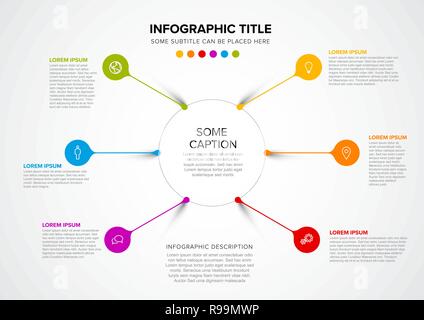 Vektor multipurpose Infografik Vorlage aus Kreis und droplet Pins gemacht Stock Vektor