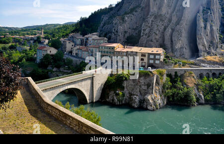 Sisteron in der Haute Provence in Frankreich Stockfoto