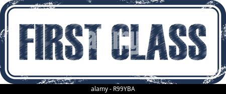 Erste Klasse. Platz grungy Stempel. Vector Illustration Stock Vektor