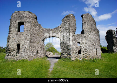 Newcastle Emlyn, die Überreste des normannischen Schlosses Stockfoto