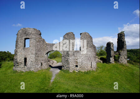 Newcastle Emlyn, die Überreste des normannischen Schlosses Stockfoto