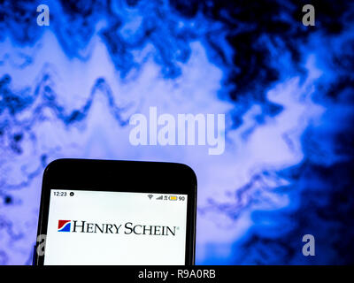 Henry Schein Firmenlogo auf dem Smartphone angezeigt Stockfoto