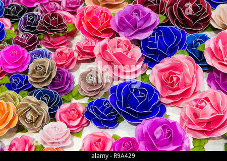 Silk Rosen Blumen Hintergrund Stockfoto