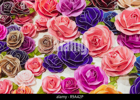 Silk Rosen Blumen Hintergrund Stockfoto