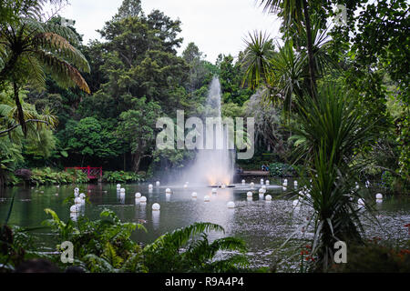 Brunnen in Pukekura Park, New Plymouth, Taranaki, Neuseeland Stockfoto