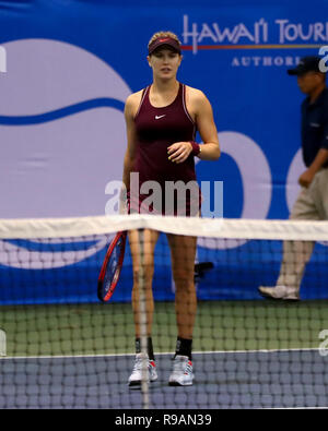 Honolulu, Hawaii. Dezember 21, 2018 - Eugenie Bouchard in Aktion gegen die CoCo Vendeweghe während der Hawaii geöffnet an der Neal S. Blaisdell Center in Honolulu, HI. (Foto von Andrew Lee/CSM) Credit: Cal Sport Media/Alamy leben Nachrichten Stockfoto