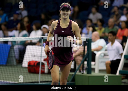 Honolulu, Hawaii. Dezember 21, 2018 - Eugenie Bouchard während ihres Hawaii offenen Spiel gegen CoCo Vandeweghe in der Neal S. Blaisdell Center in Honolulu, HI. (Foto von Andrew Lee/CSM) Credit: Cal Sport Media/Alamy leben Nachrichten Stockfoto