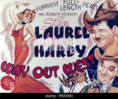 Original Film Titel: WAY OUT WEST. Englischer Titel: WAY OUT WEST. Jahr: 1937. Regie: James W. HORNE. Credit: STAN LAUREL PRÜFSPITZEN/HAL ROACH/M.G.M/Album Stockfoto