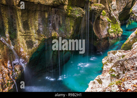 Fluss Soca Schlucht Velika Korita Stockfoto