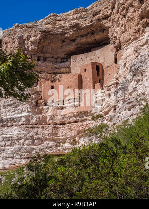 Südliche Sinagua pueblo Indianischen Ruinen, Montezuma Castle National Monument, Camp Verde, Arizona Stockfoto