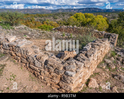 Südliche Sinagua pueblo Ruins, Montezuma Well National Monument, McGuireville, Arizona. Stockfoto