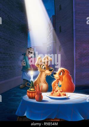 Original Film Titel: Die Lady und der Tramp. Englischer Titel: Die Lady und der Tramp. Jahr: 1955. Regie: CLYDE GERONIMI, WILFRED JACKSON, HAMILTON LUSKE. Credit: WALT DISNEY PRODUCTIONS/Album Stockfoto