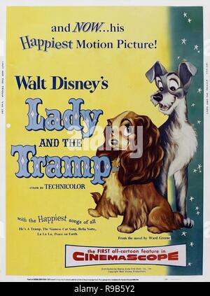 Original Film Titel: Die Lady und der Tramp. Englischer Titel: Die Lady und der Tramp. Jahr: 1955. Regie: CLYDE GERONIMI, WILFRED JACKSON, HAMILTON LUSKE. Credit: WALT DISNEY PRODUCTIONS/Album Stockfoto