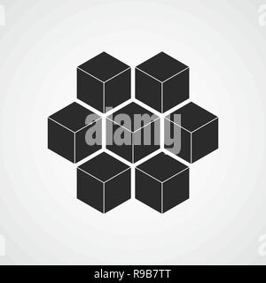 Wabe-Symbol. Vector Illustration. Flache Wabe Symbol isoliert Stock Vektor