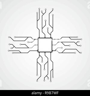 CPU-Symbol im flachen Design. Vector Illustration. Chip-Symbol. Mikroprozessor Symbol Stock Vektor