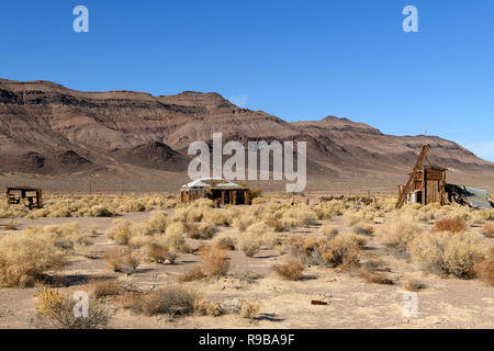 Ruinen von Bonnie Claire Geisterstadt in Nevada, USA Stockfoto