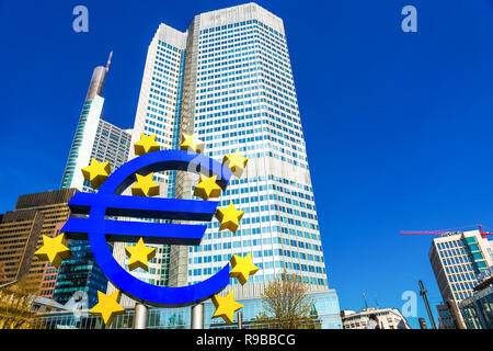 Altes Gebäude der Europäischen Zentralbank Taunus Anlage, Frankfurt am Main, Deutschland Stockfoto