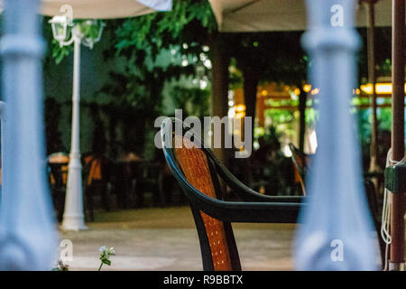 Straßen und Markt von Llançà, Alt Empordà, Girona, Catalunya. Stockfoto