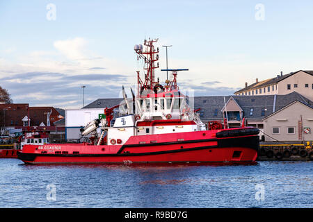 Tug Boat BB Coaster günstig bei Bastion, in den Hafen von Bergen, Norwegen. Stockfoto