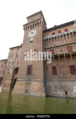 Die Estence Schloss, Ferrara, Italien Stockfoto