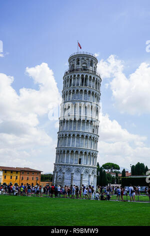 Der Turm von Pisa im Wunder Ort Stockfoto