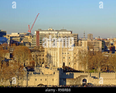 London, Großbritannien - 03 Februar 2007: Tower von London Sehenswürdigkeiten am sonnigen Tag in London, Vereinigtes Königreich. Stockfoto