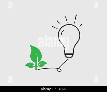 Green eco Energie Symbol. Glühbirne mit der Symbol. Stock Vektor