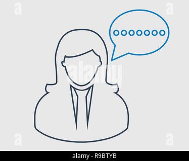 Weibliche Konvertierung Bubble line Symbol auf grauem Hintergrund. Stock Vektor