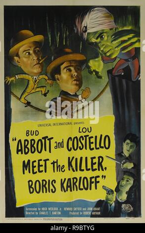 Original Film Titel: Abbott und Costello TREFFEN DER MÖRDER, Boris Karloff. Englischer Titel: Abbott und Costello TREFFEN DER MÖRDER, Boris Karloff. Jahr: 1949. Regisseur: Charles Barton. Quelle: UNIVERSAL INTERNATIONAL/Album Stockfoto