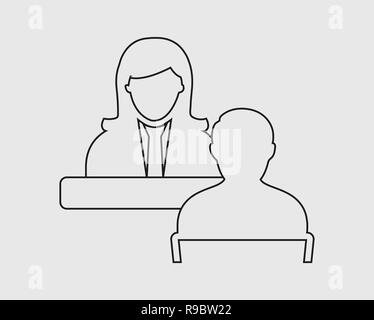 Kundenservice Symbol auf grauem Hintergrund. Stock Vektor