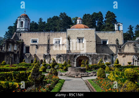 Der Innenhof auf Ex Convento del Desierto de los Leones in Mexiko City, Mexiko Stockfoto