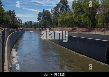 Los Angeles River, Van Nuys, Kalifornien, USA Stockfoto