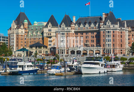 Kanada, British Columbia, Victoria Inner Harbour, das Empress Hotel Stockfoto