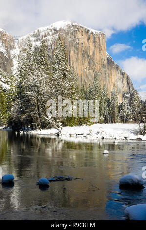 Yosemite-Tal im Winter Stockfoto