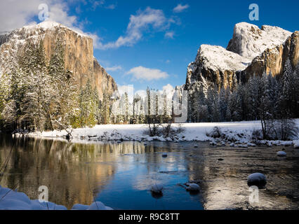 Yosemite-Tal im Winter Stockfoto