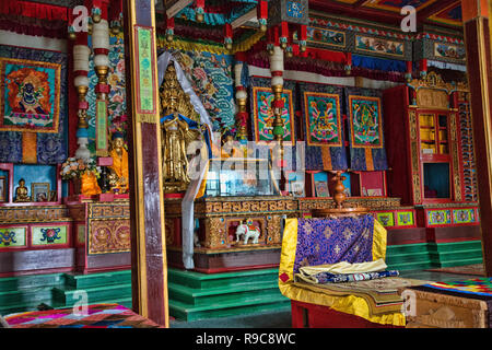 Aryaval Meditation Center und Kloster in Gorkhi-Terelj Nationalpark, der Mongolei. Stockfoto